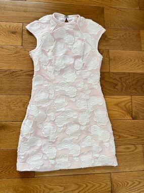 silence + noise Blush Pink Floral Appliqué Dress